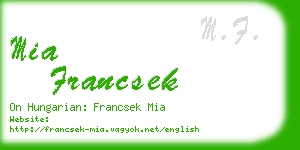 mia francsek business card